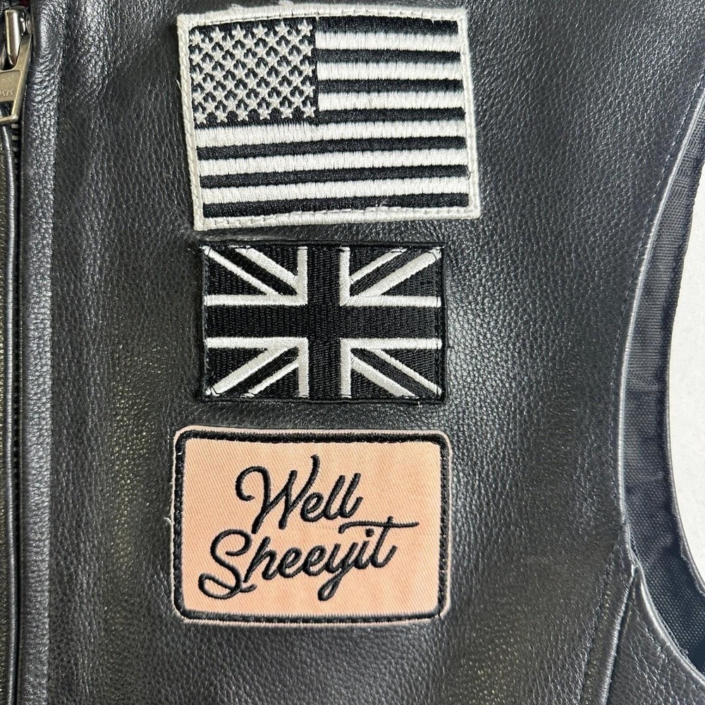 HARLEY DAVIDSON Small Custom Eagle Leather Biker Motorcycle Vest HD Patches S - Picture 8 of 16